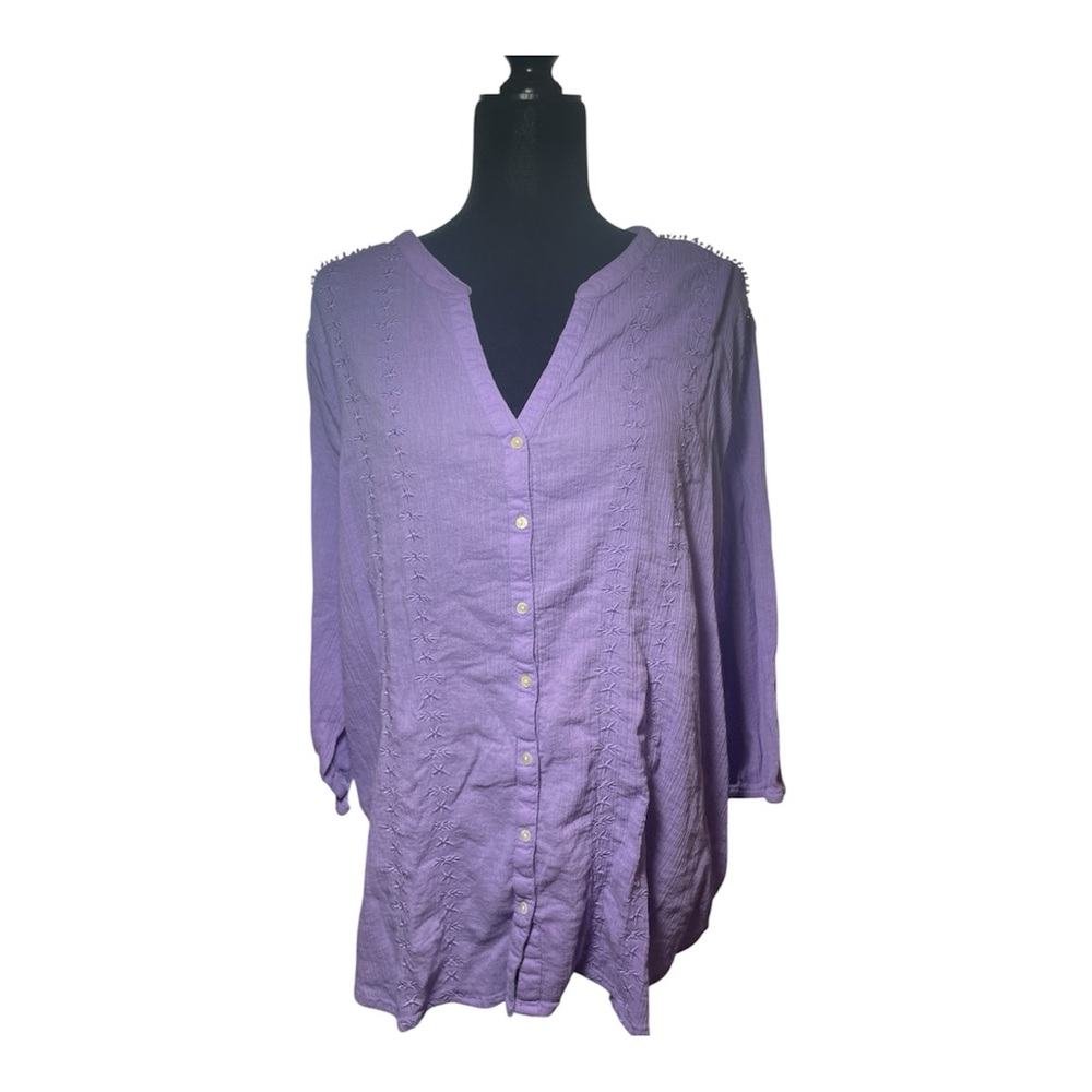 Preswick & Moore Lavender Plus Size 3X Button Down Shirt | 100% Cotton